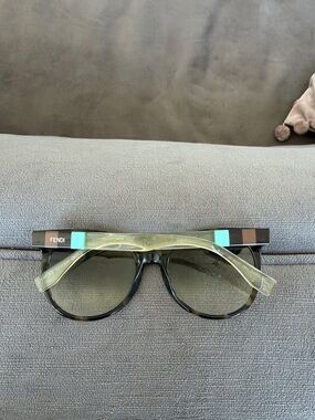 Fendi Sunglasses with Mint and Brown Accents